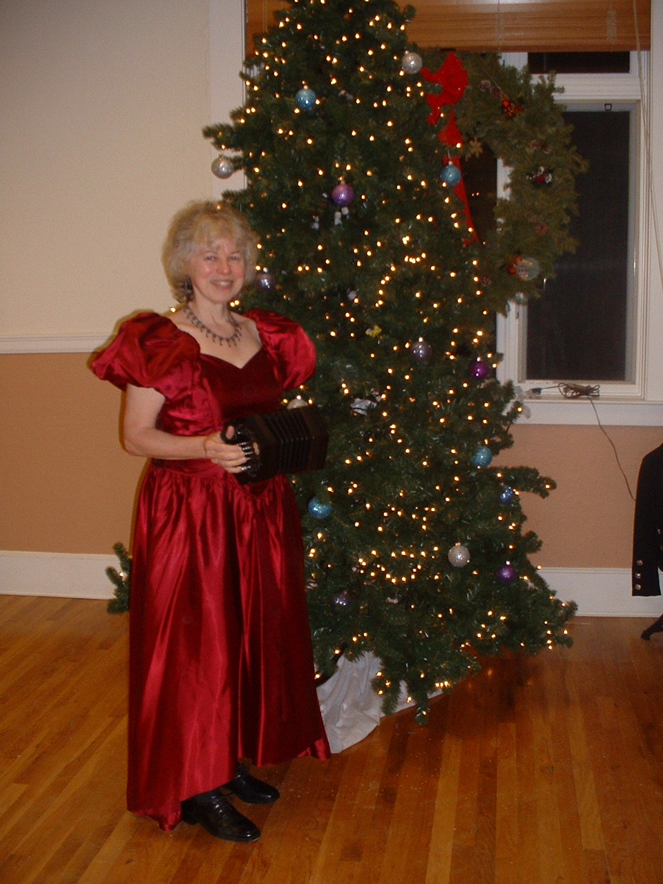 Mary & her concertina, at a Hogmanay Party 2007-8